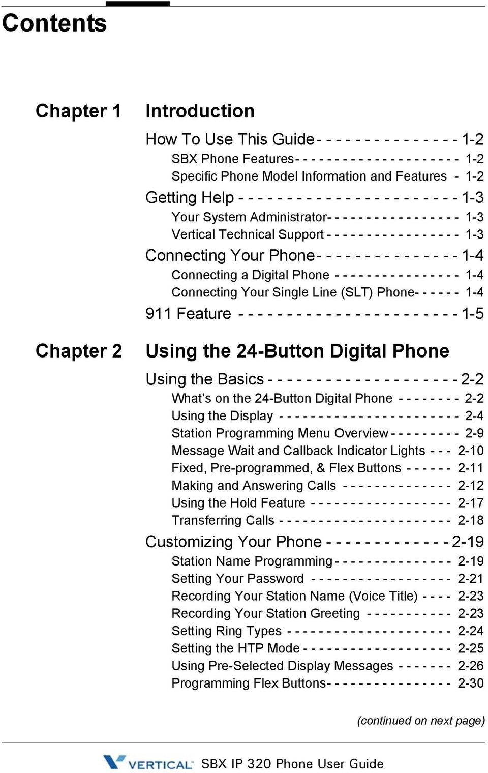 Vertical Sbx Ip 24 Button User Manual